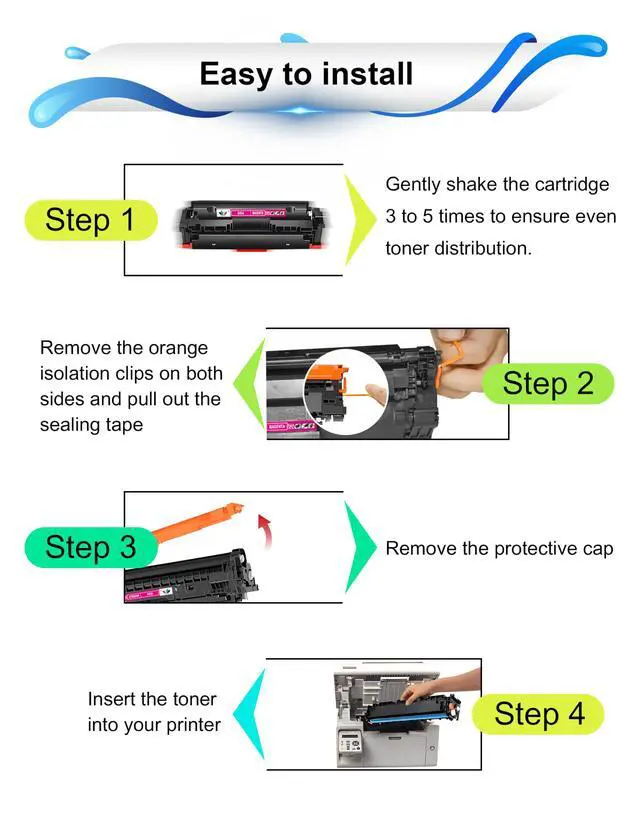 Alt view image 5 of 5 - 054 Toner Cartridge Set Replacement for Canon 054 054H Toner Cartridges | Compatible with Canon MF644Cdw MF642Cdw LBP622Cdw MF641Cw MF640C LBP620C Printer(with Chip)