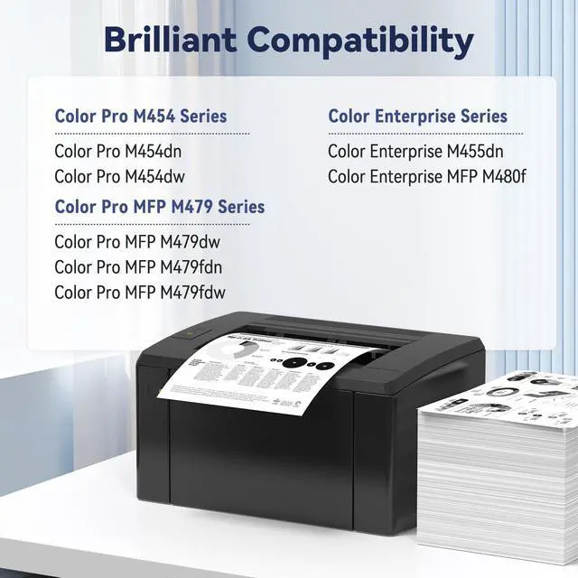Alt view image 3 of 5 - 414X Black High Yield Toner Cartridge Replacement for HP 414X W2020X with HP Color LaserJet Pro MFP M479fdw M479fdn M479dn M454dw M454dn M480f M455dn Printer Ink (with Chip, 2 Pack)