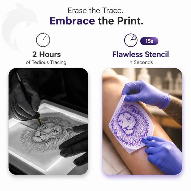Alt view image 3 of 7 - Tattoo Stencil Ink Refill for EcoTank Inkjet Printer, 100ml Smudge-Proof Stencil Printer Ink for Professional Tattoo Template, Clog-Free & Vegan (Violet)