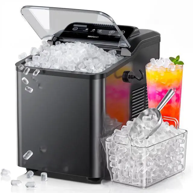 Main image of Nugget Ice Maker Countertop, Soft Chewable Pellet Ice, 35lbs/Day | Stainless Steel Ice Maker Ready in 6 Mins with Touch Screen, Auto Ice Drop, Self-Cleaning, Scoop Included for Kitchen Office