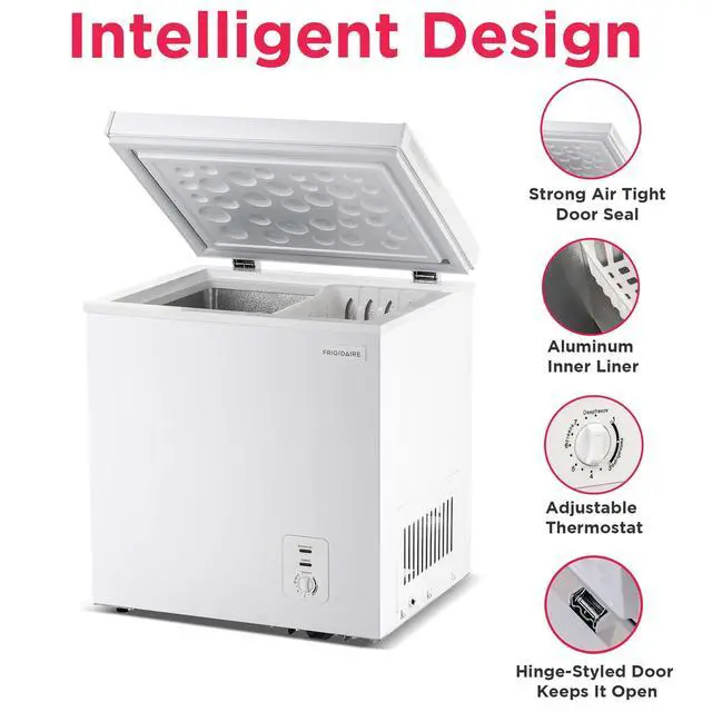 Alt view image 3 of 7 - Chest Deep Freezer, 2.0 Cu. Ft. Capacity, Adjustable Thermostat-Removable Vinyl Coated Wire Basket-Easy Defrost Drain- Garage Ready- Pearl White