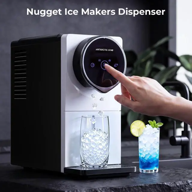 Alt view image 3 of 7 - Nugget Ice Maker Countertop, Gen 2 Self-Cleaning Portable Ice Machine, 33 lbs/24H, 1.8L Water Tank, 1.5 lbs Ice Storage, Touch Screen & Auto Ice Drop, for Home/Office/Kitchen