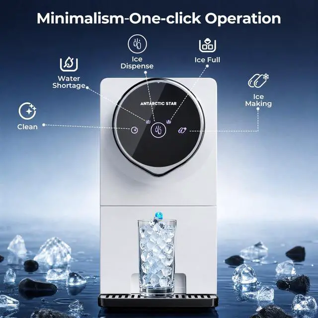 Alt view image 3 of 7 - Nugget Ice Maker Countertop Gen 2, Self-Cleaning Portable Ice Machine, 33 lbs/24H, 1.8L Water Tank, 1.5 lbs Ice Storage, Touch Screen & Auto Ice Drop, for Home/Office/Kitchen