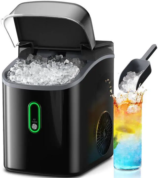 Main image of Nugget Ice Makers Countertop with Soft Chewable Ice, Portable Ice Machine with Crushed Ice, One-Click Operation Pebble Ice Maker with Self-Cleaning, 33lbs/24H for Home,Kitchen,Office