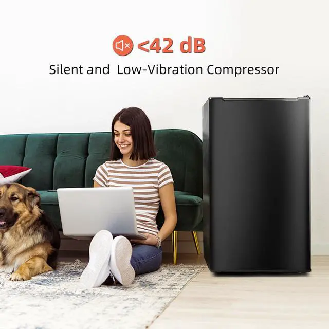 Alt view image 6 of 7 - 3.0 Cu.Ft Upright Freezer Mini Freezer with 3 Adjustable Thermostat, Black | Small freezer Single Door Compact Freezer Mini Upright freezer with Reversible Door for Kitchen Apartment Office
