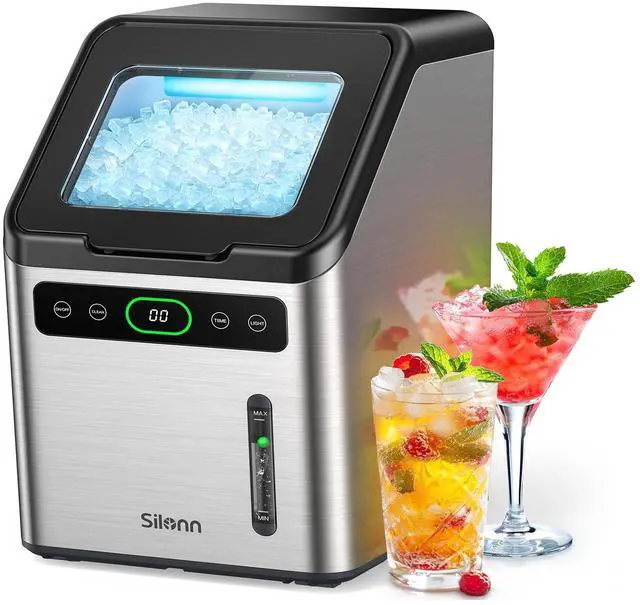 Main image of Nugget Ice Maker - Timer Ice Machine with Self-Cleaning, 45lbs per Day Pebble Ice Maker with Soft Chewable Ice, One-Click Operation Ice Machine for Home, Kitchen, Office