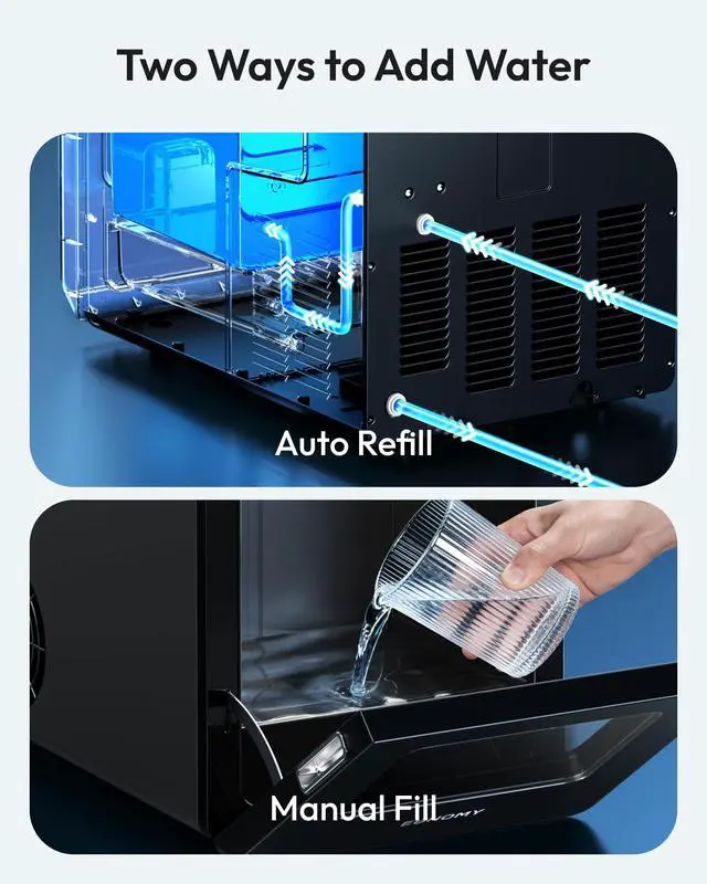 Alt view image 6 of 7 - 2" Ice Ball Maker Countertop, 4Pcs Ready in 40Mins, 144Pcs/day, Self-Cleaning Sphere Ice Maker Machine with Crystal Clear Ice, Round Ice Cube Maker for Whiskey & Bourbon