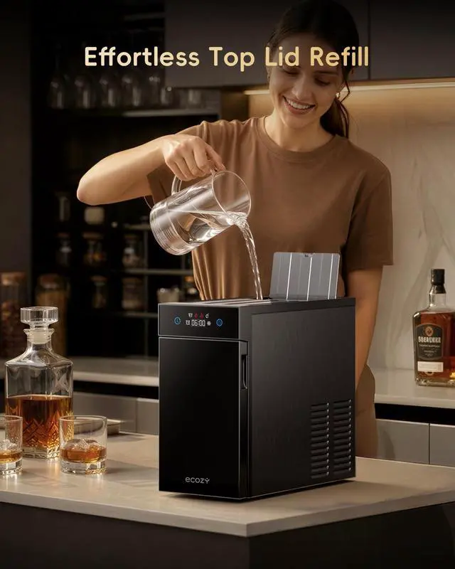 Alt view image 5 of 7 - 2.1" Clear Ice Ball Maker Countertop Minimal Footprint Sphere Ice | CrystalFlux Technology, 8H Timer, 1 pc in 30 Mins, 48 pcs/Day, Self-Cleaning, Home Bar Whiskey & Bourbon