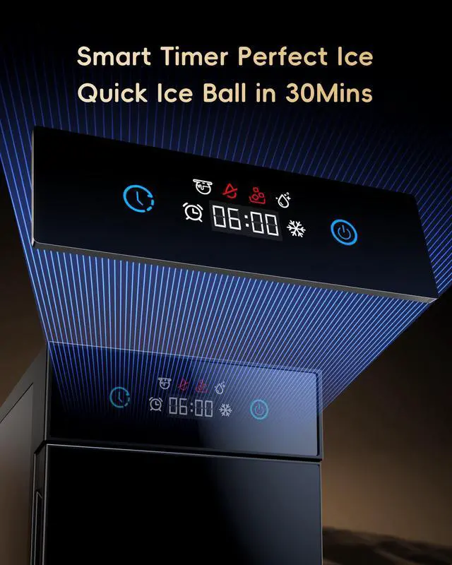Alt view image 7 of 7 - 2.1" Clear Ice Ball Maker Countertop Minimal Footprint Sphere Ice | CrystalFlux Technology, 8H Timer, 1 pc in 30 Mins, 48 pcs/Day, Self-Cleaning, Home Bar Whiskey & Bourbon
