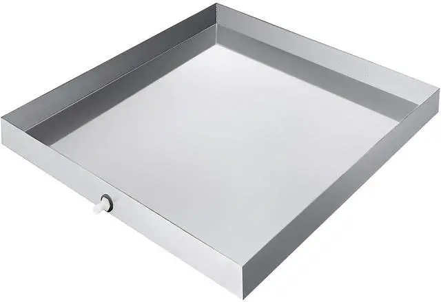 Main image of 32 x 30 x 2.5 Inch Washing Machine Pan 18 GA Thickness Galvanized Steel Heavy Duty Compact Washer Drip Tray with Drain Hole & Hose Adapter