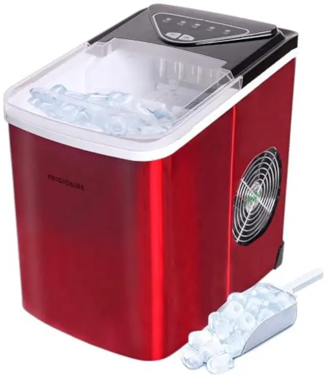 Main image of Compact Countertop Ice Maker, 26lbs of Ice per Day, Red Stainless