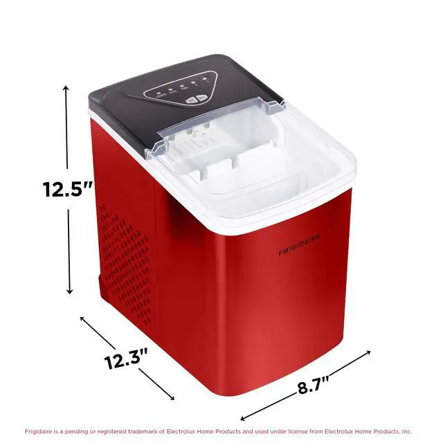 Alt view image 5 of 6 - Compact Countertop Ice Maker, 26lbs of Ice per Day, Red Stainless