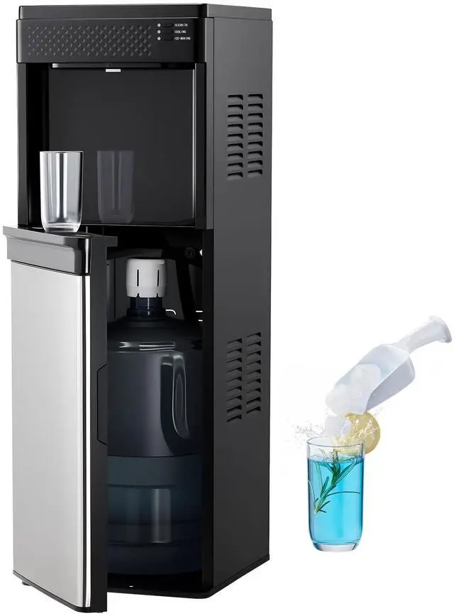 Main image of Water Dispenser with Ice Maker, 3-in-1 Floor-Standing Water Dispenser, 33 LBS/24H, 9 Cubes/7 Min Fast Ice Making with 1.3 LBS Storage, Bullet Ice-Cubes & Cold-Water, for Home, Kitchen, Party