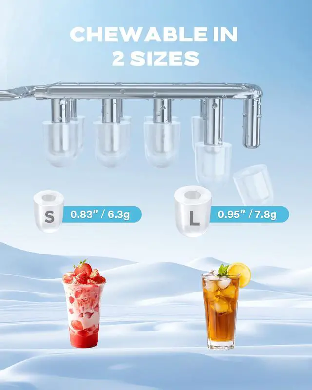 Alt view image 3 of 7 - Ice Makers Countertop, 9 Ice Cubes Ready in 6 Mins, Portable Ice Machine with Carry Handle, 26lbs/24Hrs, Auto-Cleaning Ice Maker with Basket and Scoop, for Home/Kitchen/Camping/RV