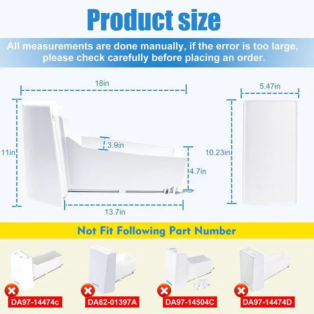 Alt view image 2 of 7 - DA97-20156B Refrigerator Ice Bucket, Refrigerator Ice Container Assembly | Compatible with Samsung Ice Maker Ice Bin RF28R7351SG, RF28R7201SG, RF27T5241SG, etc