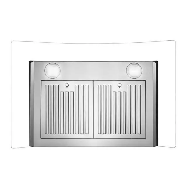 Alt view image 7 of 7 - 30 in. Vista Coll 380 CFM Ducted Wall Mount Range Hood LED, Stainless Steel | COS-668WRCS75 Soft Touch Controls, 3 Fan Speeds, Glass Visor, Permanent Dishwasher-Safe Baffle Filters