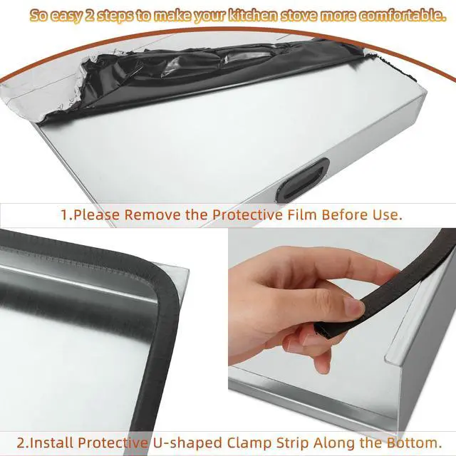 Alt view image 4 of 7 - Stainless Steel Gas Stove Top Cover, Noodle Board Cooktop Cover, Kitchen Organizer for Gas and Electric Stove Range Expanding Kitchen Space, Large Size 36"x 23.6"x3", Sliver