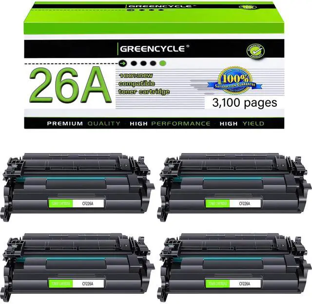 Main image of 26A CF226A Black Toner Cartridge Compatible for HP 26A MFP M426fdw 4 Pack | Compatible for HP 26A CF226A toner LaserJet Pro M402n M426 M402d M402dn M402dw M402dne MFP M426fdw M426dw M426fdn Printer