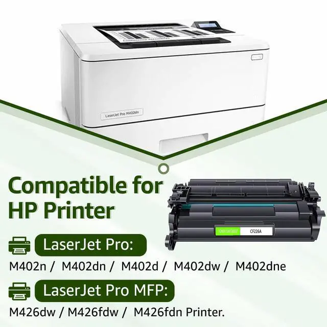 Alt view image 2 of 7 - 26A CF226A Black Toner Cartridge Compatible for HP 26A MFP M426fdw 4 Pack | Compatible for HP 26A CF226A toner LaserJet Pro M402n M426 M402d M402dn M402dw M402dne MFP M426fdw M426dw M426fdn Printer