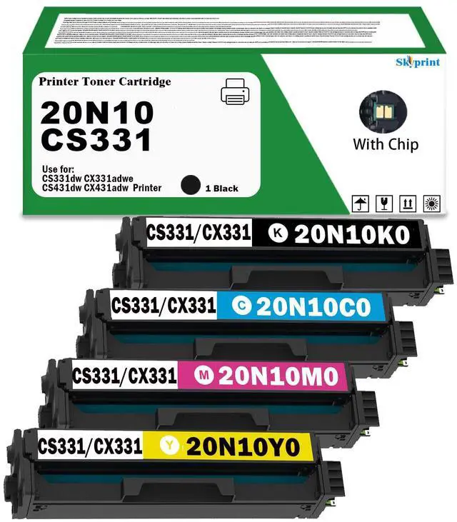 Main image of CS431 CX431 CX331 CS331 Toner Cartridges High Yield Compatible with Lexmark 20N10K0 20N10C0 20N10M0 20N10Y0 Toner use for Lexmark CS331dw CX331adwe CS431dw CX431adw Color Laser Printer