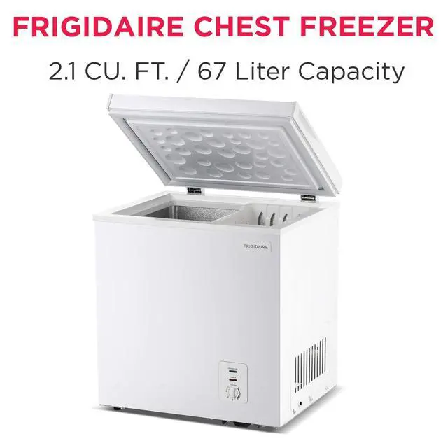 Alt view image 2 of 7 - Chest Deep Freezer, 2.0 Cu. Ft. Capacity, Adjustable Thermostat-Removable Vinyl Coated Wire Basket-Easy Defrost Drain- Garage Ready- Pearl White