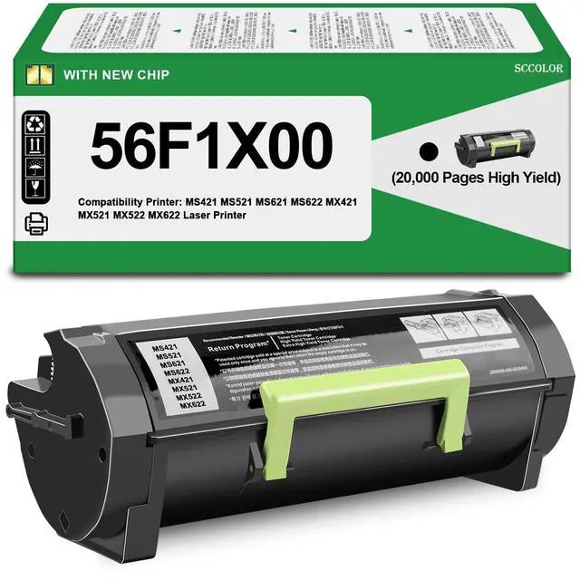 Main image of 56F1X00 Black Toner Cartridge Extra High Yield 20,000 Pages | Compatible for Lexmark 56F1X00 Toner Cartridge Replacement for Lexmark MS421 MS521 MS621 MS622 MX421 MX521 MX522 MX622