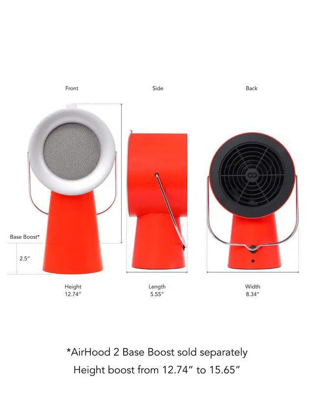 Alt view image 2 of 7 - Portable Range Hood 2 Pro, Corded & Cordless Design, Cadmium Orange | Enhanced airflow & led touch panel, perfect for indoor cooktops & RV; lower noise; battery purchased separately