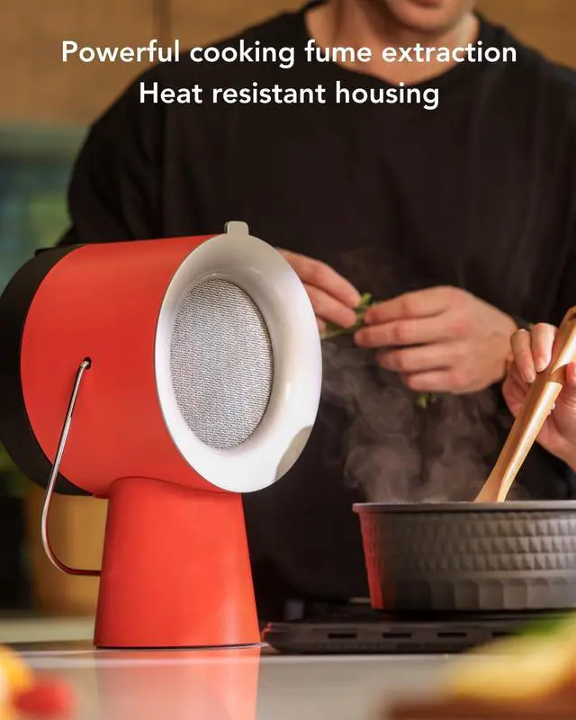 Alt view image 3 of 7 - Portable Range Hood 2 Pro, Corded & Cordless Design, Cadmium Orange | Enhanced airflow & led touch panel, perfect for indoor cooktops & RV; lower noise; battery purchased separately