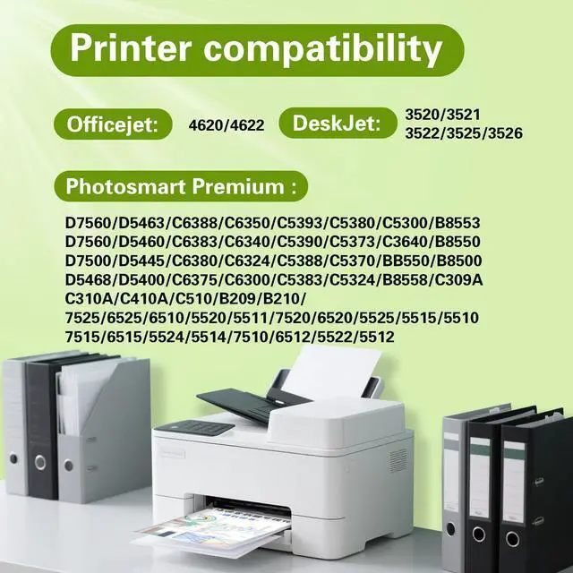 Alt view image 2 of 6 - 564XL Ink Cartridge Compatible for HP Ink 564 XL 564XL High Yield 5 Combo Pack (BK/PBK/C/M/Y) for DeskJet 3520 3522 Photosmart 7520 6520 5520 7525 5514 7510 OfficeJet 4620 Printers