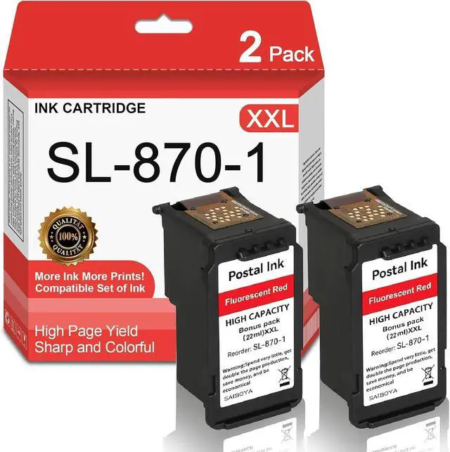 Main image of XXL SL-870-1 Fluorescent Postage Red Ink Cartridge for SendPro Mailstation | High Capacity SL-870-1 Ink Cartridges for PB New SendPro Mailstation (CSD1) Postage Meter (16ml*2)