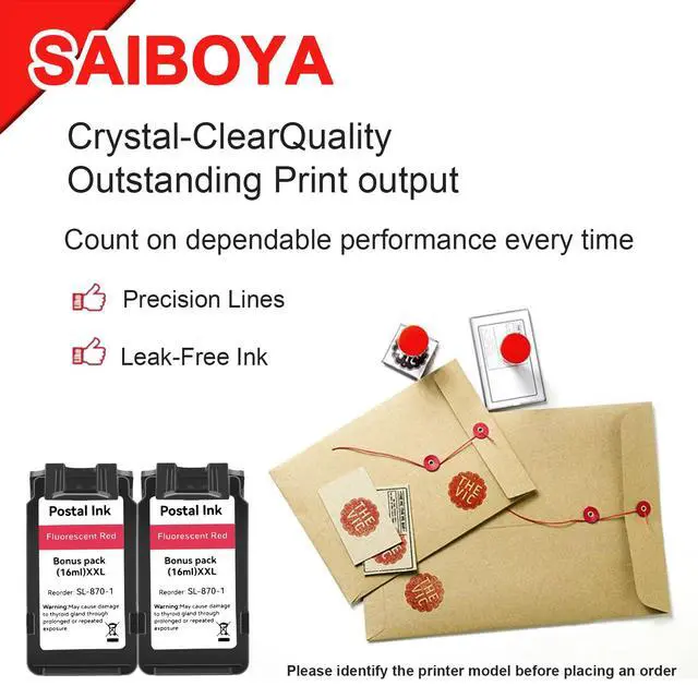 Alt view image 5 of 5 - XXL SL-870-1 Fluorescent Postage Red Ink Cartridge for SendPro Mailstation | High Capacity SL-870-1 Ink Cartridges for PB New SendPro Mailstation (CSD1) Postage Meter (16ml*2)