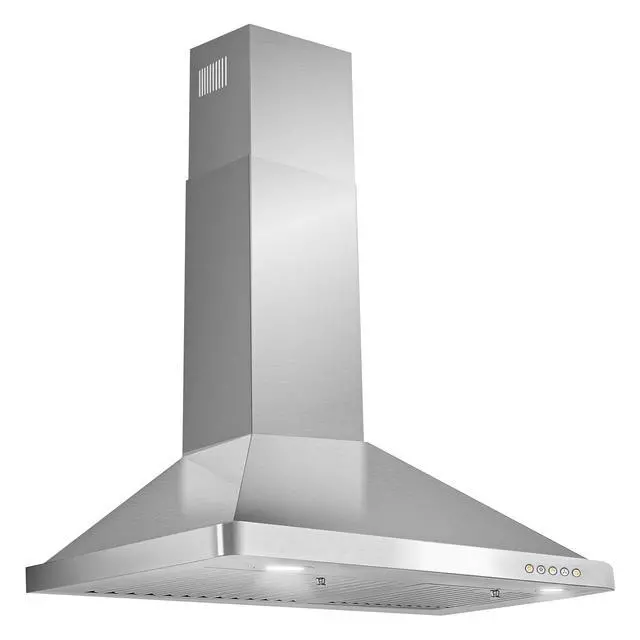 Alt view image 7 of 7 - 30 in. Vista Coll 380 CFM Ducted Wall Mount Range Hood LED, Stainless Steel | COS-63175 Push Button Controls, 3 Fan Speeds, Permanent Dishwasher-Safe Baffle Filters, Backdraft Damper
