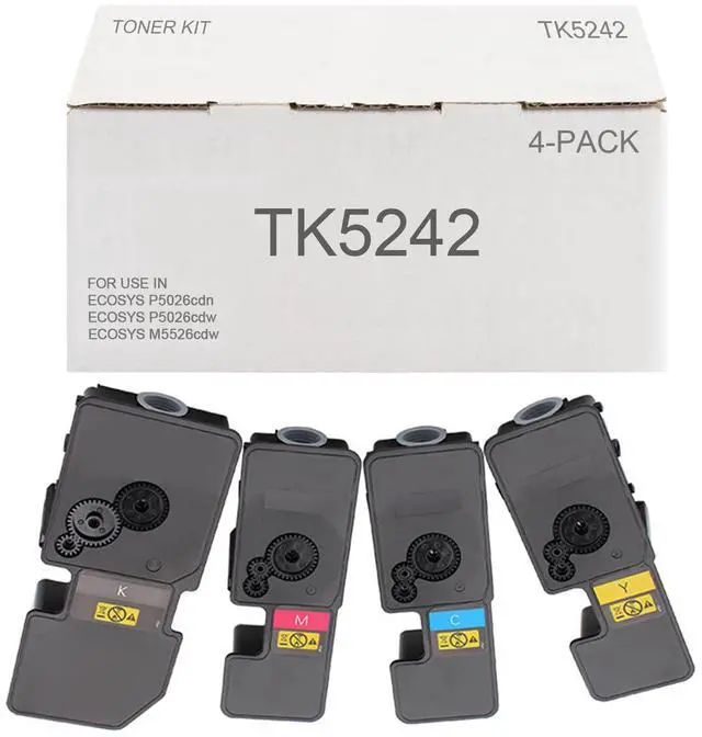 Main image of TK5242 Toner Compatible for Kyocera TK-5242 TK5242K TK5242C TK5242M TK5242Y (4 Pack, BK/C/M/Y) for Kyocera ECOSYS P5026cdw M5526cdw Toner