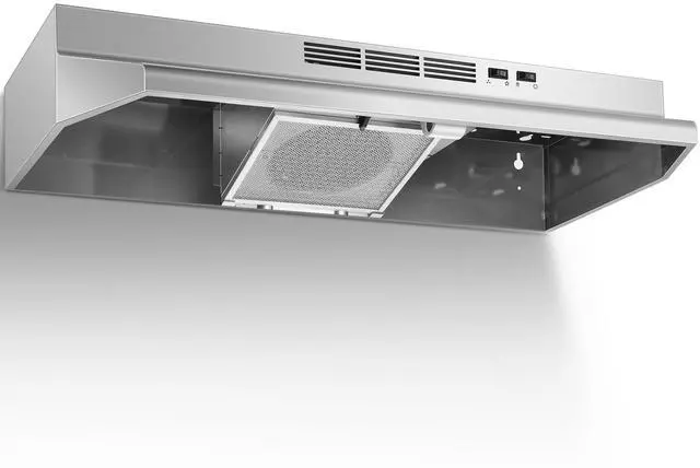 Main image of 36 inch Under Cabinet Range Hood, 400 CFM Convertible Vent Hood (Ducted/Ductless), 2-Speed Exhaust Fan with Rocker Switch Control, Stainless Steel, Multiple Venting Options for Kitchen Stove