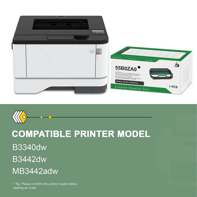 Alt view image 2 of 7 - 55B0ZA0 Imaging Unit (1-Pack,Black) 55B0ZA0 Photoconductor Unit | Replacement for Lexmark MS331 MS331dn MS431dn MX331adn MX431adn B3340dw B3442dw MB3442adw XM1342 M1342 MB3442i Printer