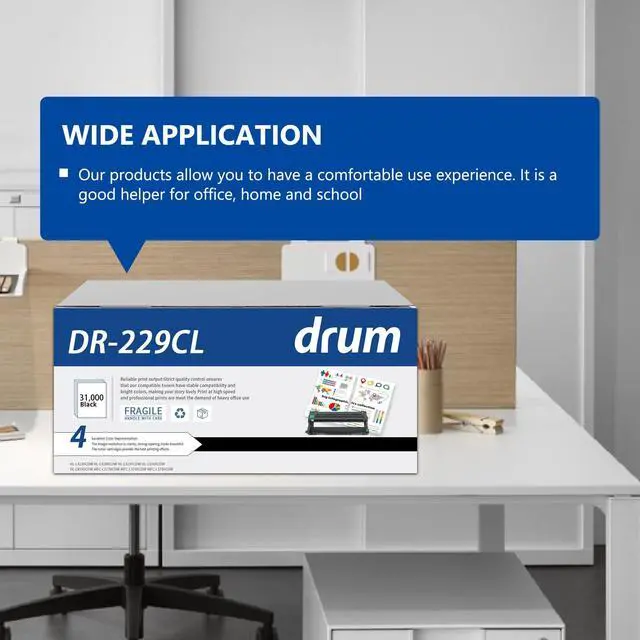 Alt view image 6 of 7 - DR229CL Drum Unit Compatible Replacement for Brother DR229CL Drum, DR-229 DR-229CL Black Use with HL-L3300CDW HL-L3280CDW HL-L3220CDW MFC-L3720CDW MFC-L3780CDW (DR229CL Drum 4 Pack)