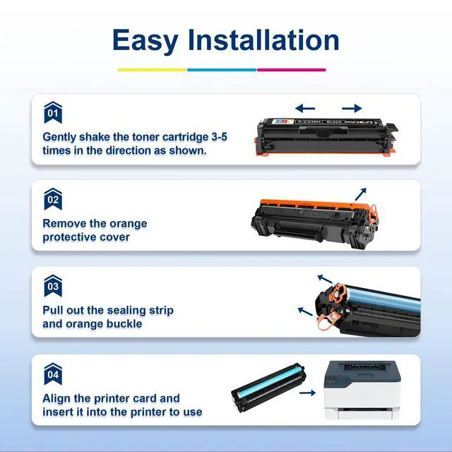 Alt view image 6 of 7 - 647A 648A Toner Cartridge for HP Color LaserJet CM4540 CP4025,CP4525 | Compatible for HP Color LaserJet Enterprise CM4540 MFP, CP4025, CP4525 Series Printer (Black,Cyan,Magenta,Yellow 4 Pack)