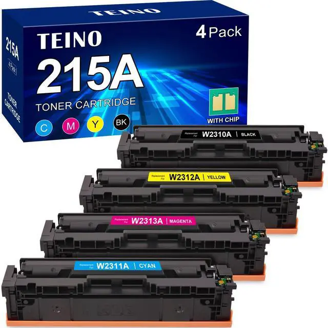 Main image of Compatible for HP 215A Toner Cartridge M182nw M183fw High Yield | 215A (with Chip) Replacement for HP Color Pro MFP M182n M182 M183 M155nw M155a M155 Printer Ink 215A Toner 4 Pack (B/C/M/Y)