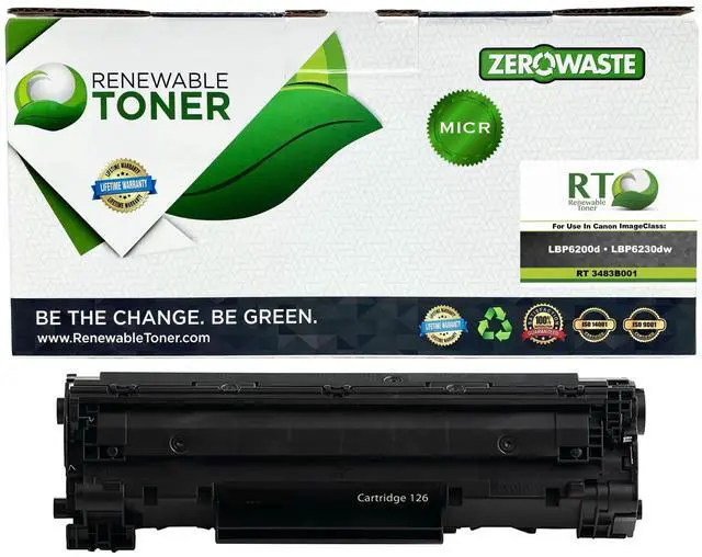 Main image of 126 RT MICR Compatible Toner Replacement for Canon CRG 126 3483B001 ImageCLASS LBP6200d LBP6230dw | Magnetic Ink Check Printing Cartridge