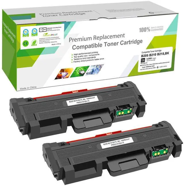 Main image of B205 B210 B215 Compatible Toner Cartridges 2 Blacks High Capacity 3000 Pages for Xerox B215DNI B205DNI B210DNI Printer 106R04347