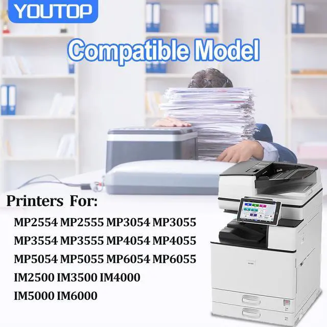 Alt view image 5 of 7 - MP2554 MP3554 Black Toner Cartridge Compatible for Ricoh MP2554,MP2555,MP3054,MP3055,MP3554,MP3555,MP4054,MP4055, MP5054,MP5055,MP6054,MP6055, IM2500, IM3500, IM4000, IM5000, IM6000