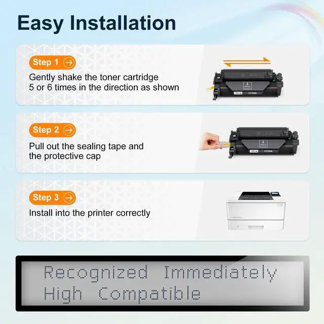 Alt view image 7 of 7 - CF226X Toner Compatible for HP 26X Toner Cartridge High Yield Black 4-Pack | Compatible for Pro M402n M402dn M402d M402dw MFP M426dw M426fdw M402 M426 Printer