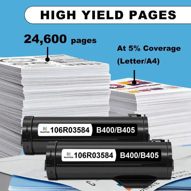 Alt view image 3 of 5 - VersaLink B400 B405 Toner Cartridge Compatible for Xerox B400 B400N B400DN B405 B405DN Laser Printer Extra High Capacity 106R03584 Toner Cartridge High Yield Ink 24,600 Pages (Black, 2-Pack)