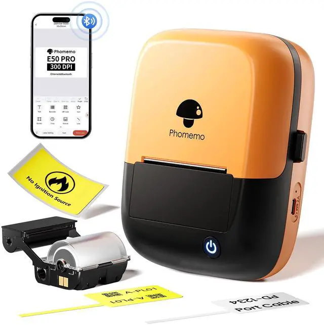 Main image of Industrial Label Maker, 2" Bluetooth Portable Label Printer, Compatible Whith Mobile APP & PC Editor, Rechargeable 2600mAh, Wire and Cable Labeling Machine