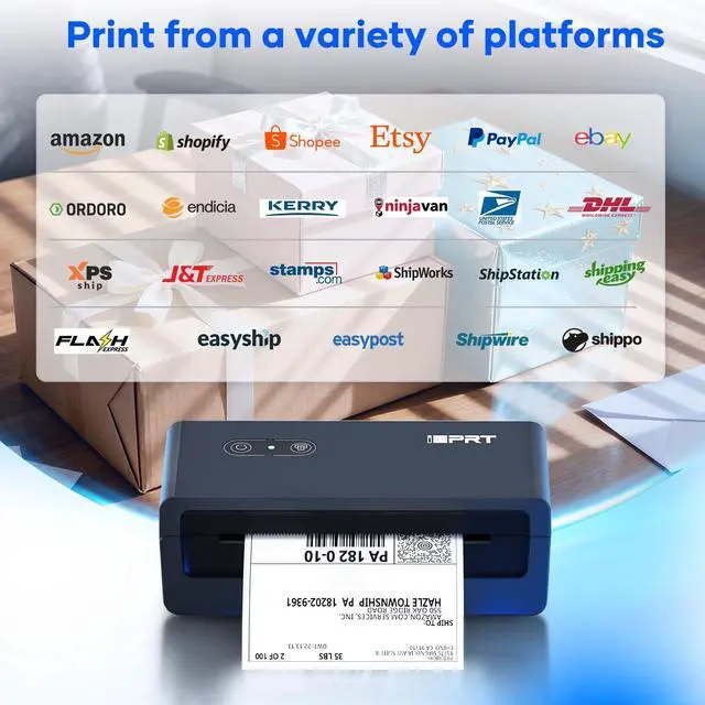 Alt view image 6 of 6 - 4x6 Bluetooth Thermal Shipping Label Printer, Wireless Label Maker for Shipping Packages, Work with iOS Android Windows, Support Amazon Shopify USPS UPS