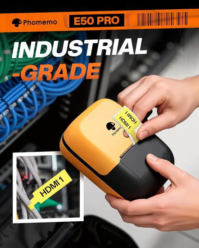 Alt view image 2 of 7 - Industrial Label Maker, 2" Bluetooth Portable Label Printer, Compatible Whith Mobile APP & PC Editor, Rechargeable 2600mAh, Wire and Cable Labeling Machine