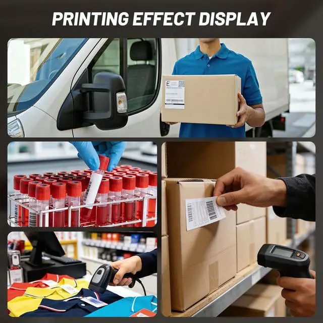 Alt view image 6 of 6 - 10 Rolls Resin Enhanced Wax Ribbon 4.33" x 1476' 1" Core Thermal Transfer | CSO Ink Outside, Barcode Label Printing, Compatible with Zebra, Sato, Datamax, TSC, GoDex, Citizen