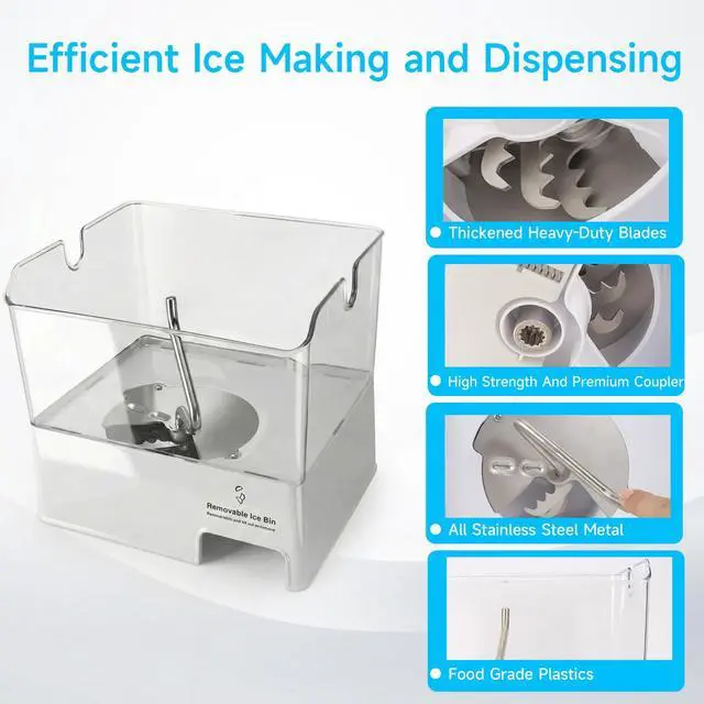 Alt view image 3 of 7 - WPW10347093 Removable Ice Bin Compatible with Whirlpool Ice Bucket Replacement, W10347093 Ice Maker Assembly for Whirlpool Refrigerator Ice Bin