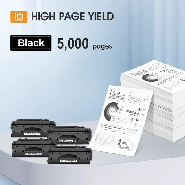 Alt view image 3 of 6 - 120 Black Toner Cartridge for Canon D1120 D1550 CRG-120 CRG120 High Yield | Compatible for Canon ImageCLASS D1120 D1550 D1150 D1320 D1350 D1520 D1100 D1370 D1180 D1170 MF6680DN MF417dw 4-Pack Printer