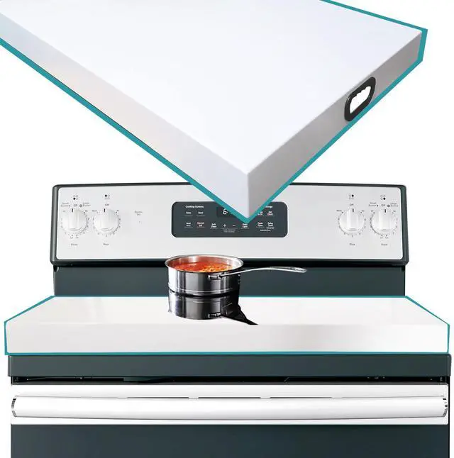 Main image of Stainless Steel Stove Top Cover Noodle Board for Burner Stovetop Cooktop, Kitchen Organizer Expanding Kitchen Space, Easy to Clean, Large Size 29.5 x 21.2 x 3 Inches, White
